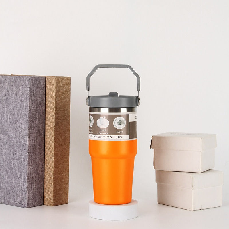 Stainless Steel Cup Travel Sports Water Bottle With Handle