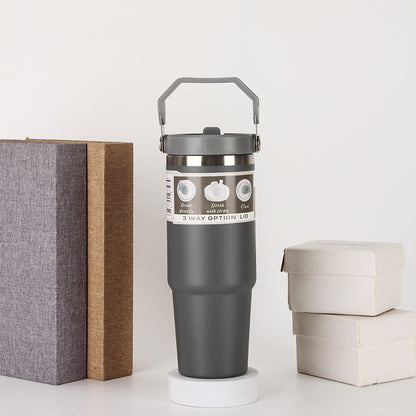 Stainless Steel Cup Travel Sports Water Bottle With Handle