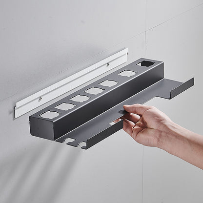 Wall-Mounted Storage Rack for Dyson Hair Dryer and Curling Attachments – Black Stainless Steel