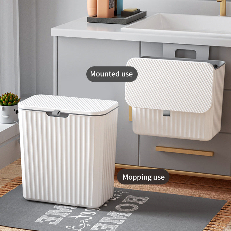 Kitchen & Bathroom Hanging Garbage Can with Lid