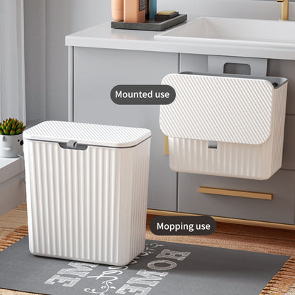 Kitchen & Bathroom Hanging Garbage Can with Lid