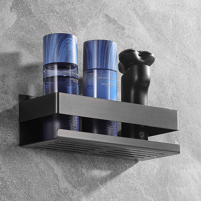 304 Stainless Steel Bathroom Storage Rack Wall-Mounted Hole-Free
