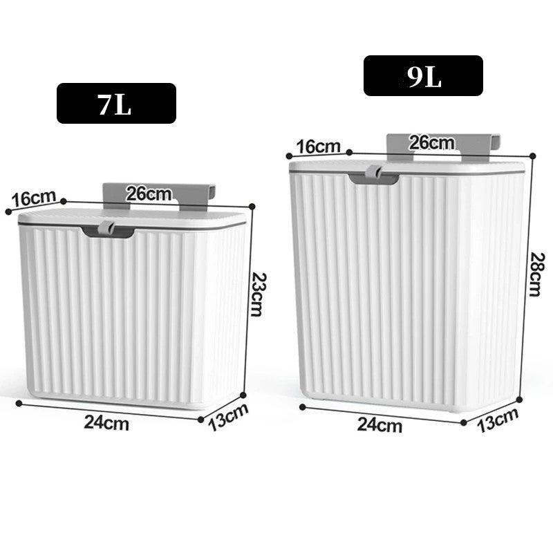 Kitchen & Bathroom Hanging Garbage Can with Lid