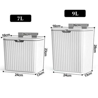 Kitchen & Bathroom Hanging Garbage Can with Lid