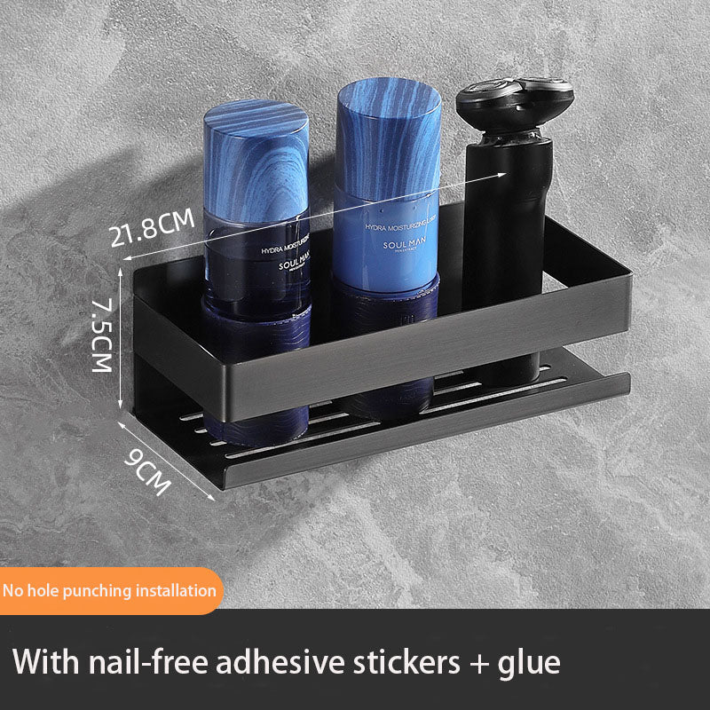304 Stainless Steel Bathroom Storage Rack Wall-Mounted Hole-Free
