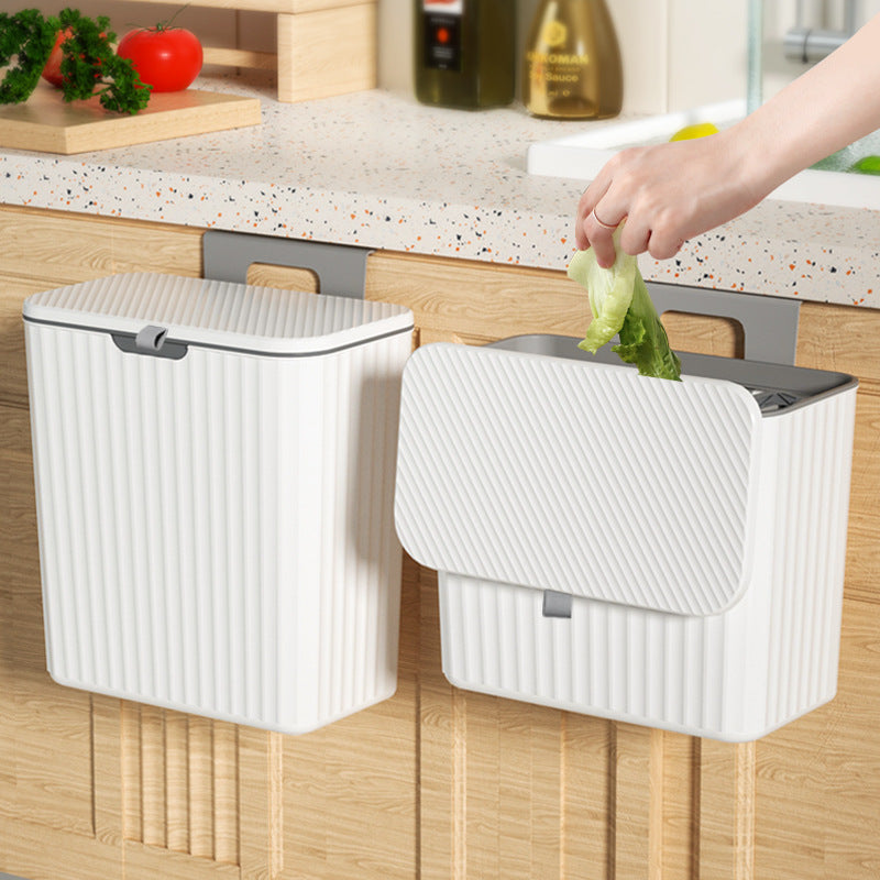 Kitchen & Bathroom Hanging Garbage Can with Lid