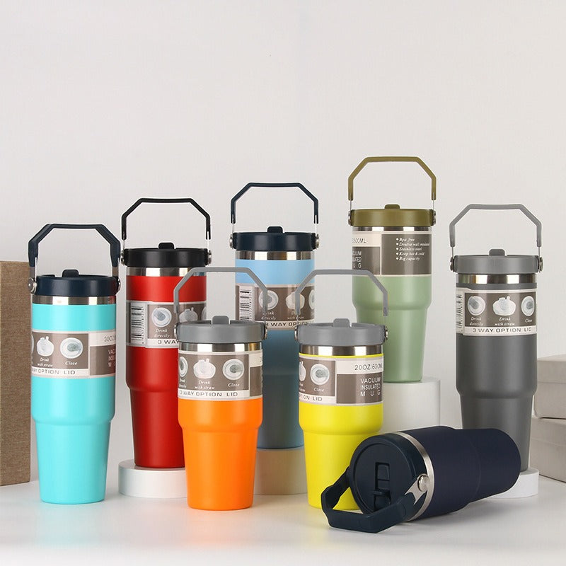 Stainless Steel Cup Travel Sports Water Bottle With Handle