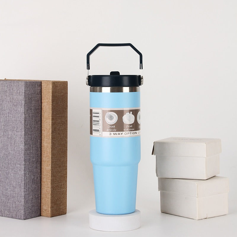 Stainless Steel Cup Travel Sports Water Bottle With Handle