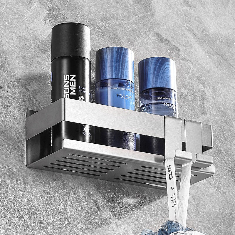 304 Stainless Steel Bathroom Storage Rack Wall-Mounted Hole-Free