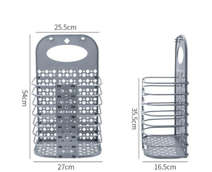Collapsible Plastic Wall-Mounted Laundry Storage Basket