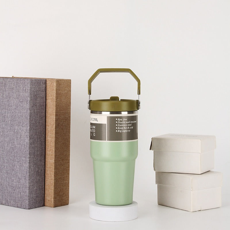 Stainless Steel Cup Travel Sports Water Bottle With Handle