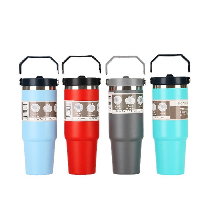 Stainless Steel Cup Travel Sports Water Bottle With Handle