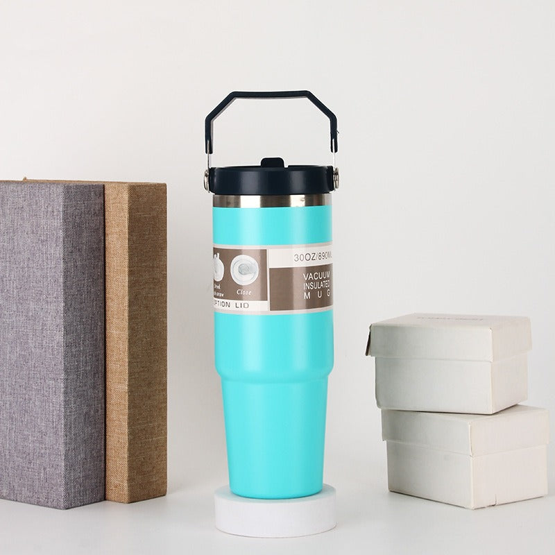 Stainless Steel Cup Travel Sports Water Bottle With Handle