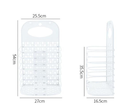 Collapsible Plastic Wall-Mounted Laundry Storage Basket