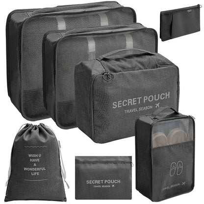 7-Piece Travel Storage Bag Set: Lipstick, Makeup, Toiletries, and Digital Organizer Bags