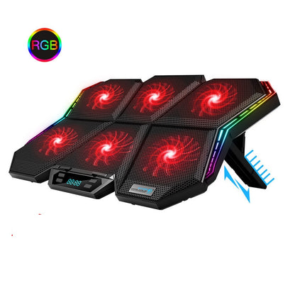Gaming Laptop Cooler with Six Fans and RGB Lighting – Cooling Pad for 12-17 Inch Laptops