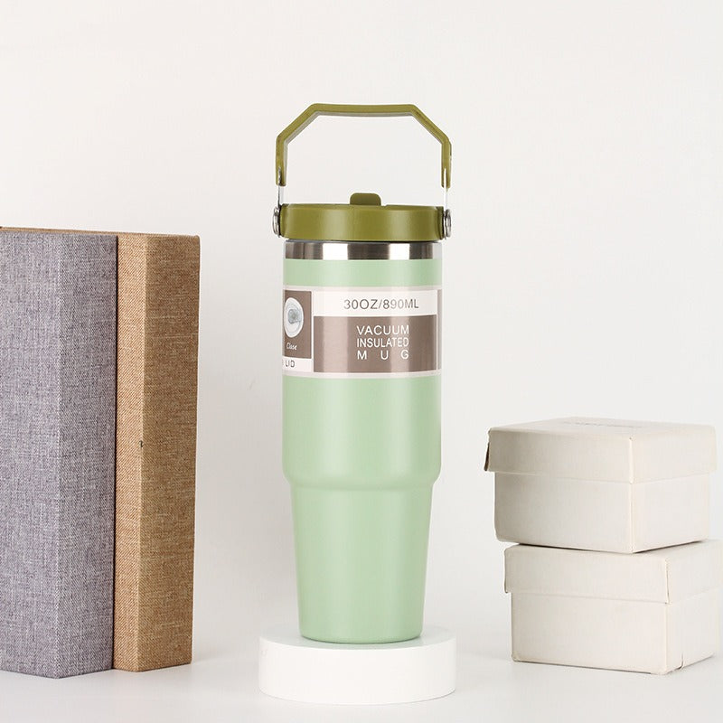 Stainless Steel Cup Travel Sports Water Bottle With Handle