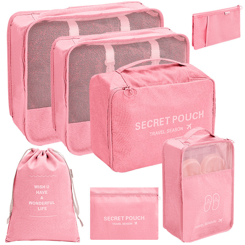 7-Piece Travel Storage Bag Set: Lipstick, Makeup, Toiletries, and Digital Organizer Bags