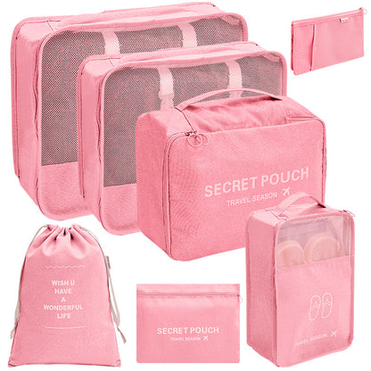 7-Piece Travel Storage Bag Set: Lipstick, Makeup, Toiletries, and Digital Organizer Bags